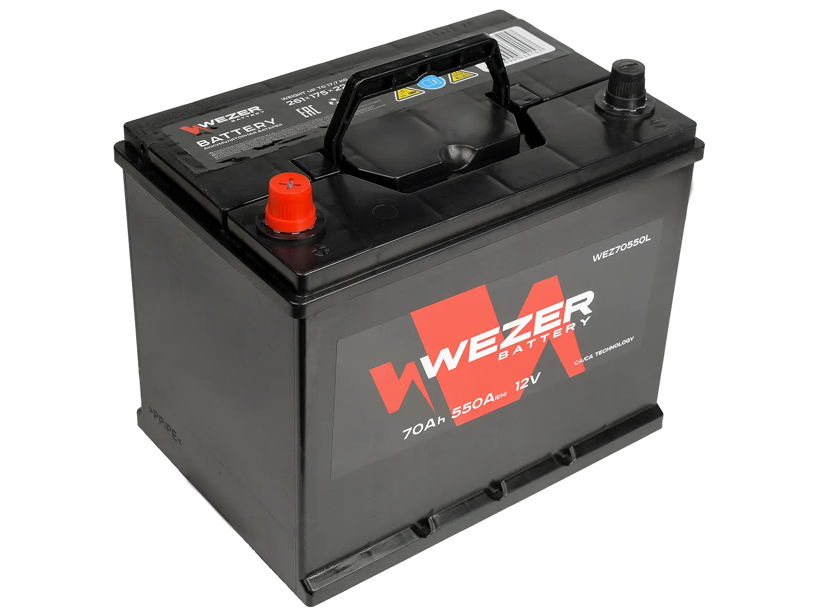 Аккумулятор WEZER 70Ah 550A (L)
