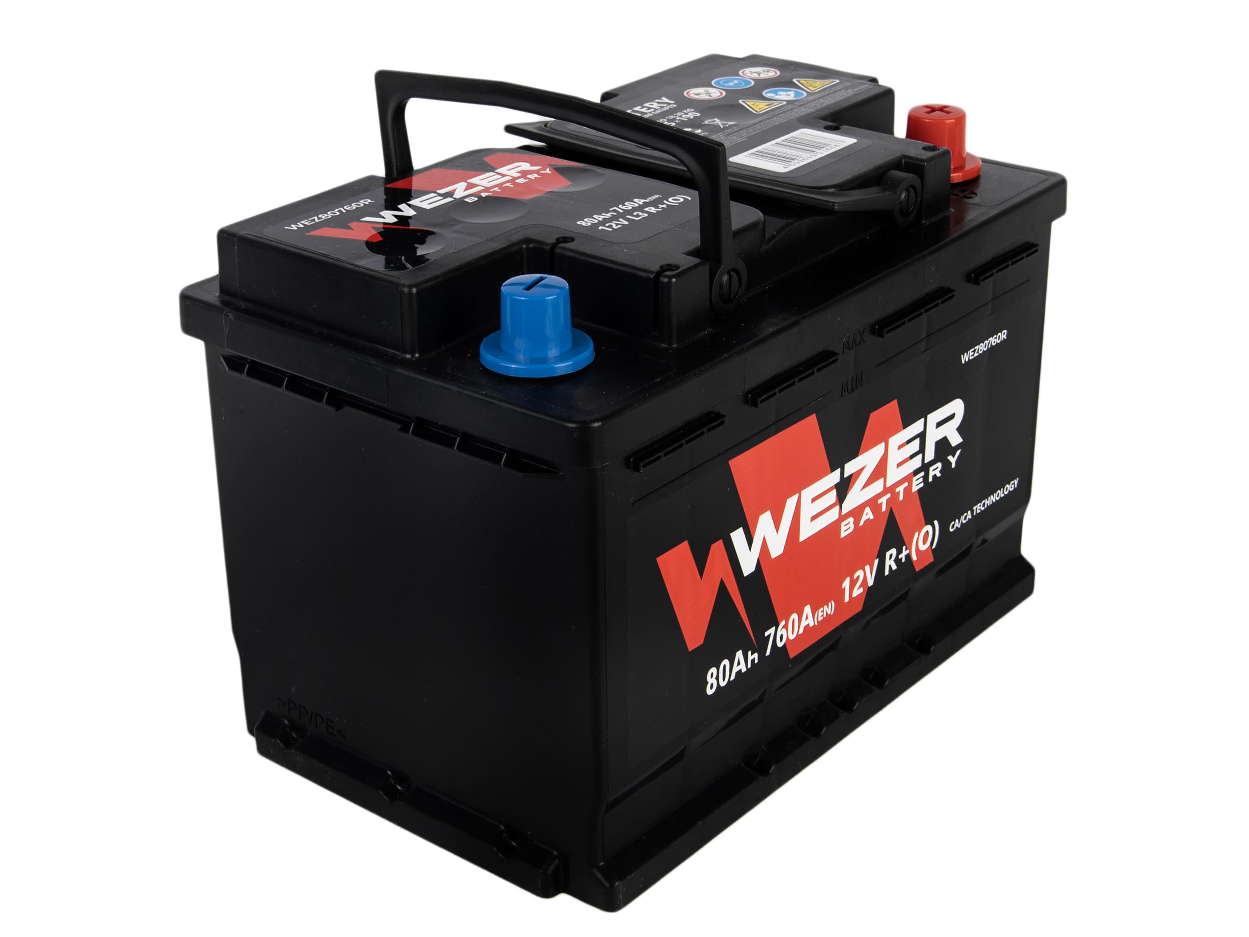 Аккумулятор WEZER 80Ah 760A (R)