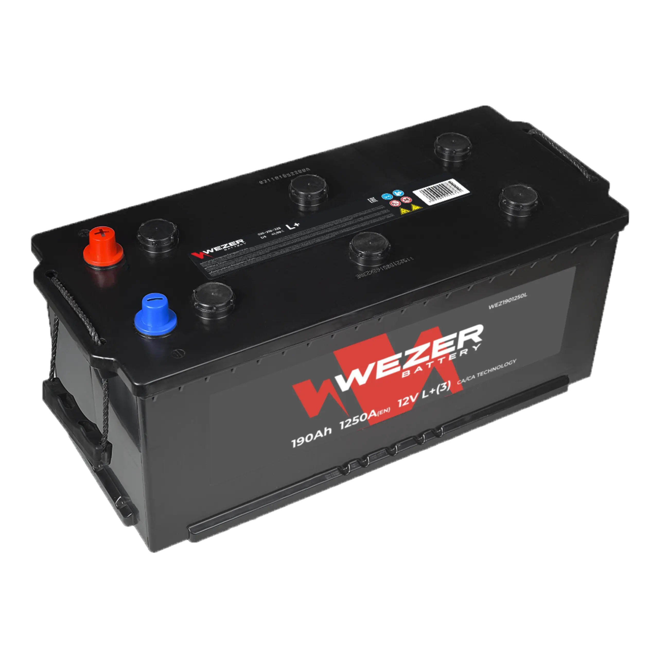 Аккумулятор WEZER 190AH 1250A (L)