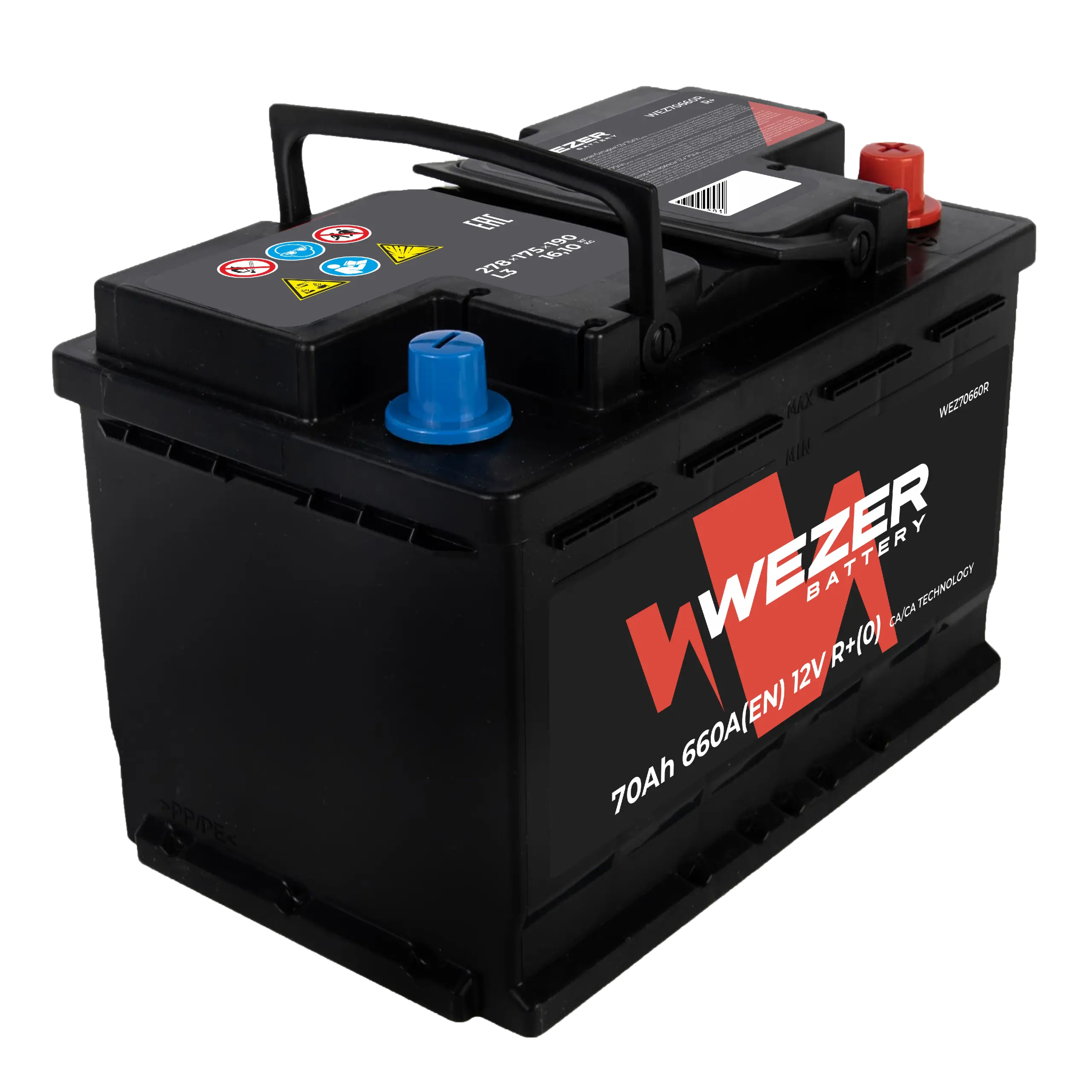 Аккумулятор WEZER 70AH 660A (R)