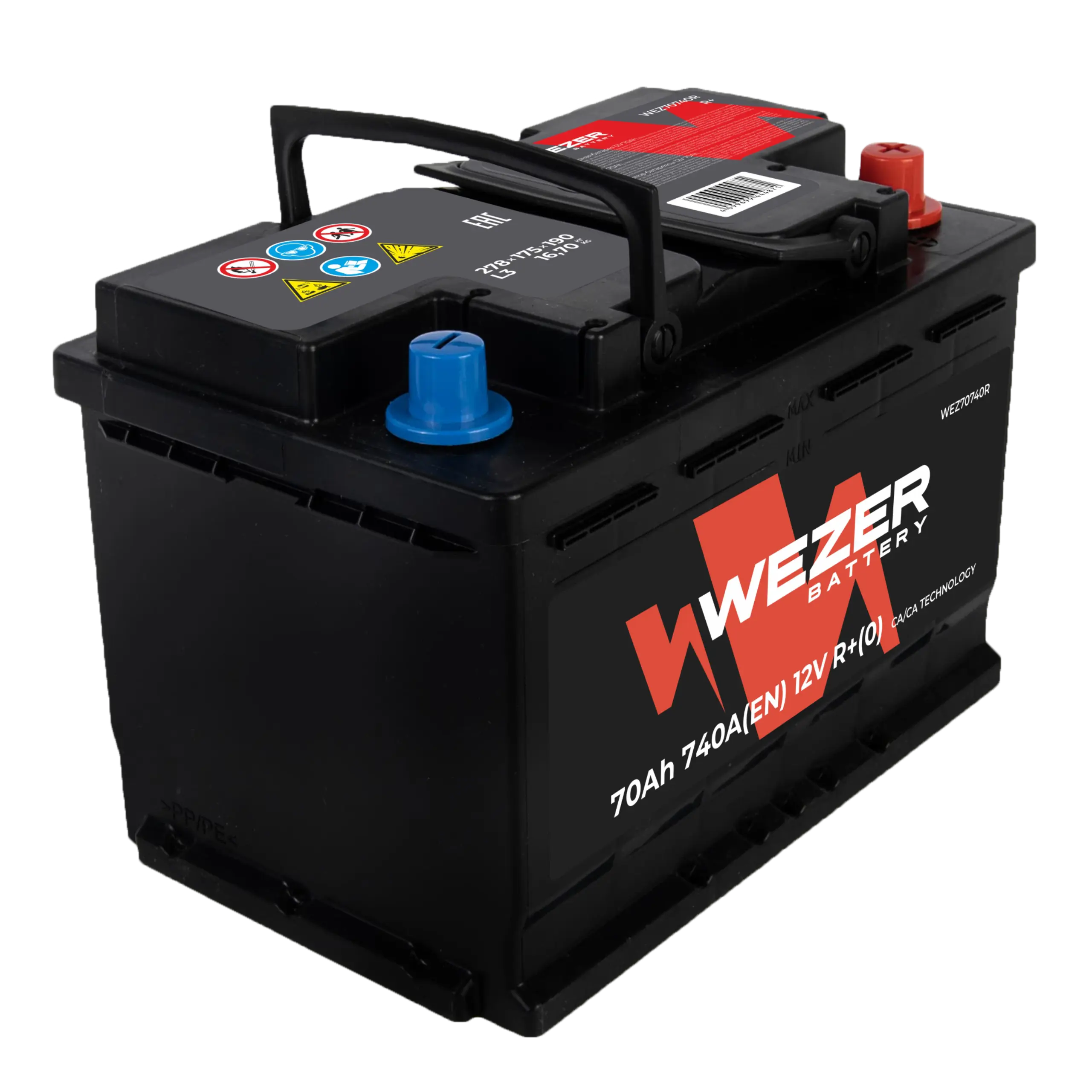 Аккумулятор WEZER 70AH 740A (R)