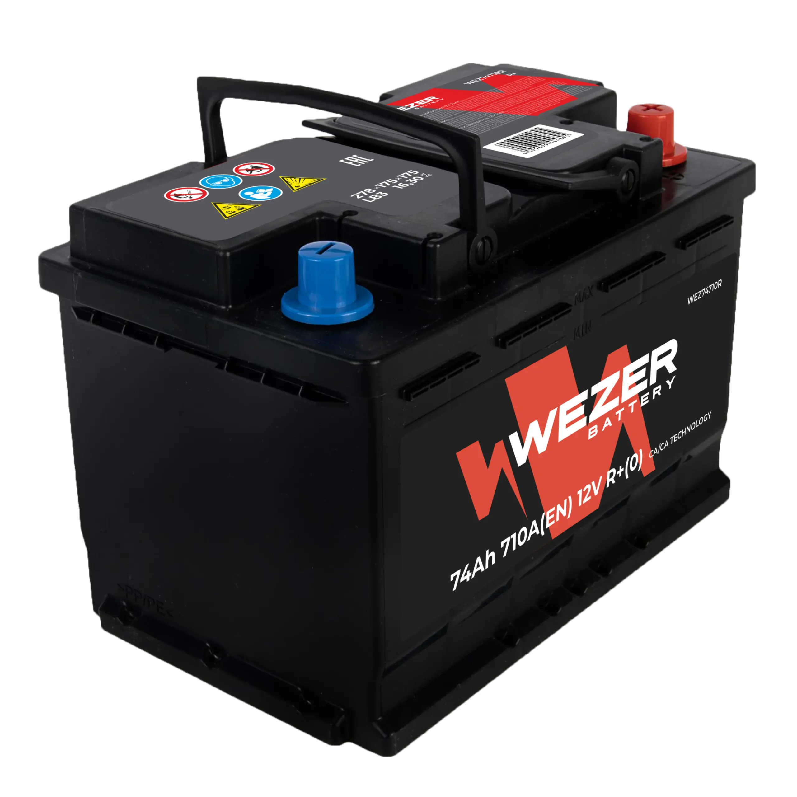 Аккумулятор WEZER 74AH 710A (R)
