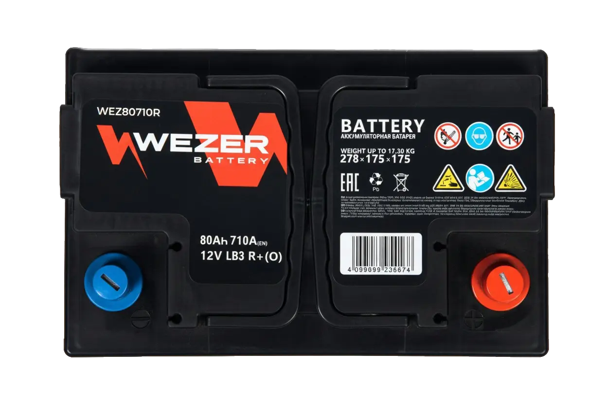 Аккумулятор WEZER 80AH 710A (R)