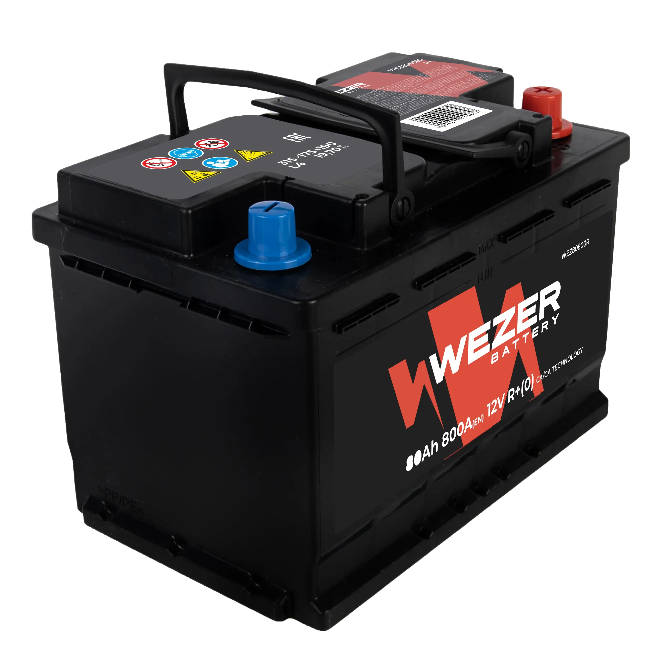 Аккумулятор WEZER 80AH 800A (R)