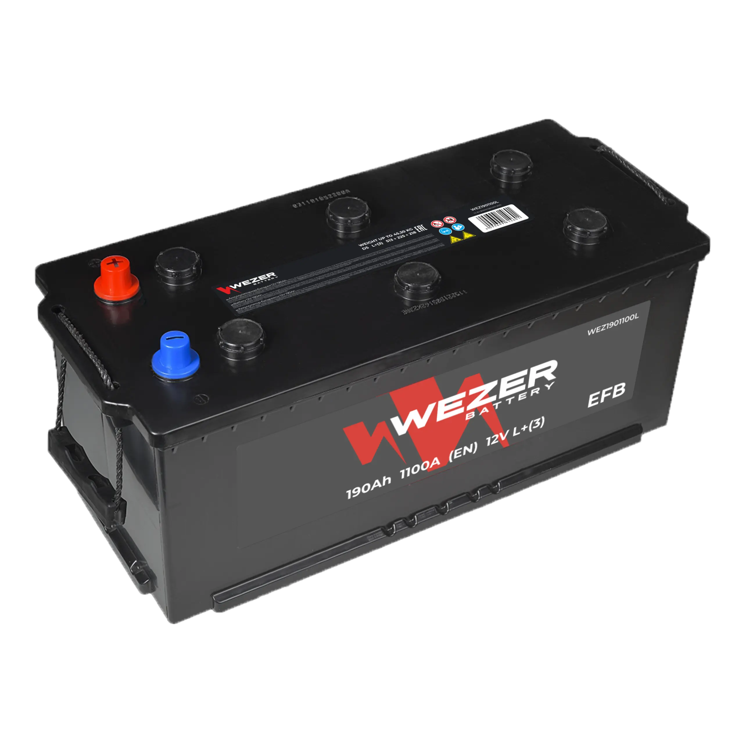 Аккумулятор WEZER 190AH 1100A  (L)